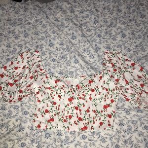 floral white top
